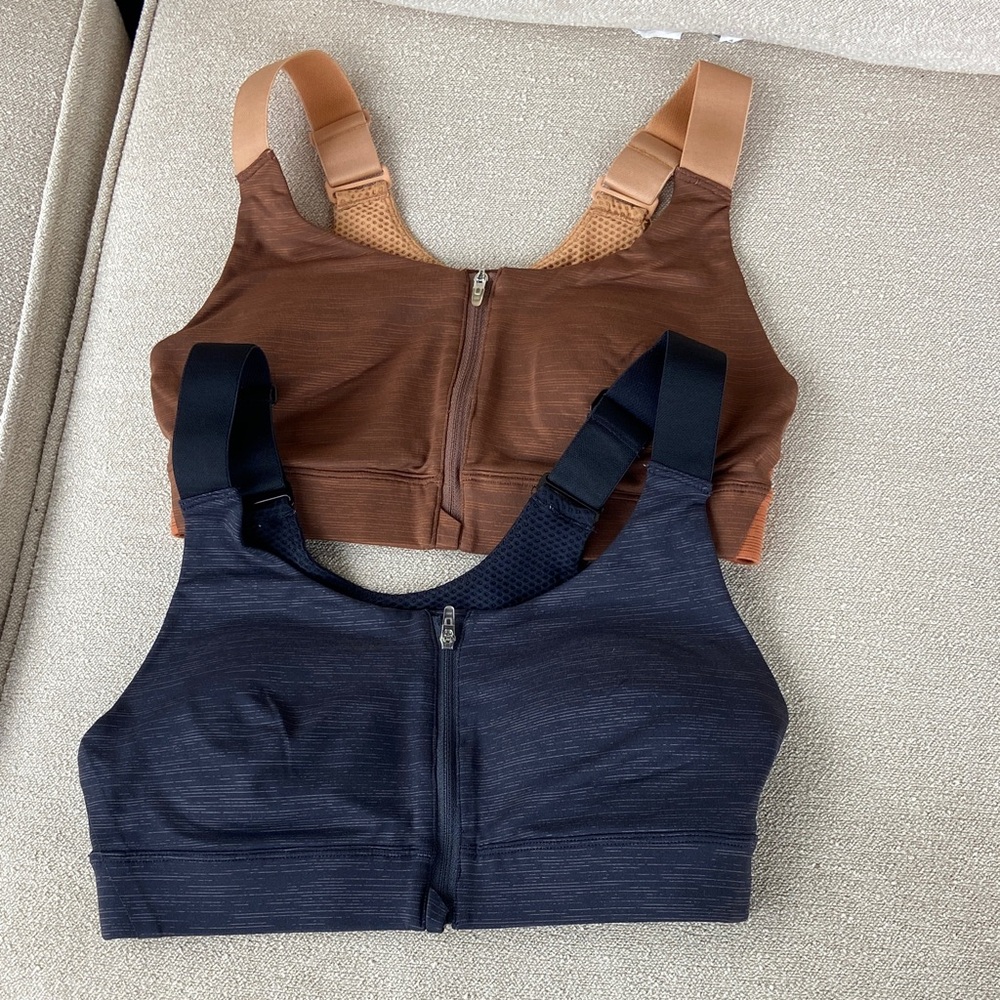 Set of 2 Outdoor Voices Powerhouse Zip‎ Sports Bras. Size XS
